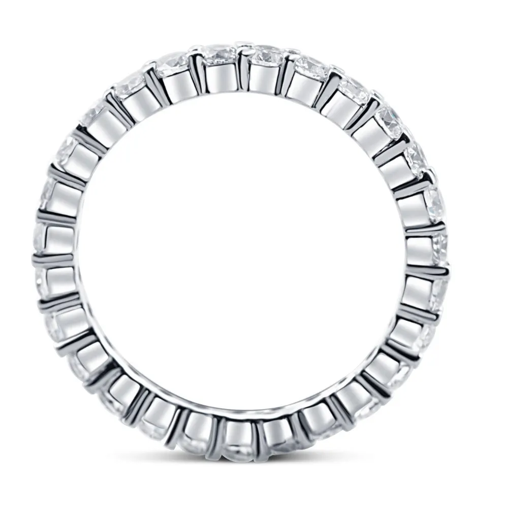 1 1/2 Ct Diamond Eternity Wedding Ring 14k White Gold