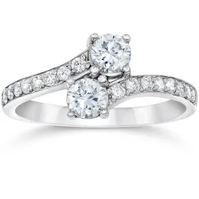 1 1/2 cttw Forever Us 2-Stone Diamond Engagement Forever Us Ring 14k White Gold