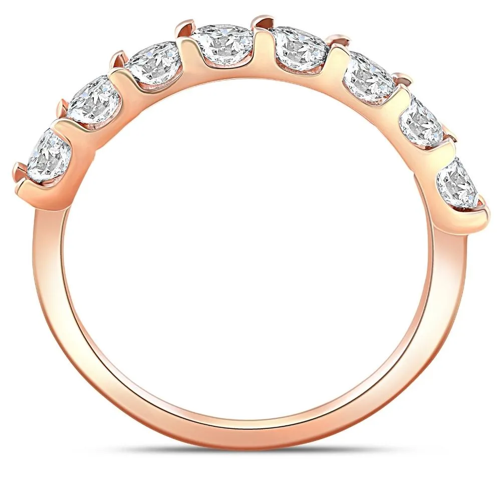 1 5/8 ct Diamond U Prong Wedding Ring 14k Rose Gold Anniversary Band Lab Grown