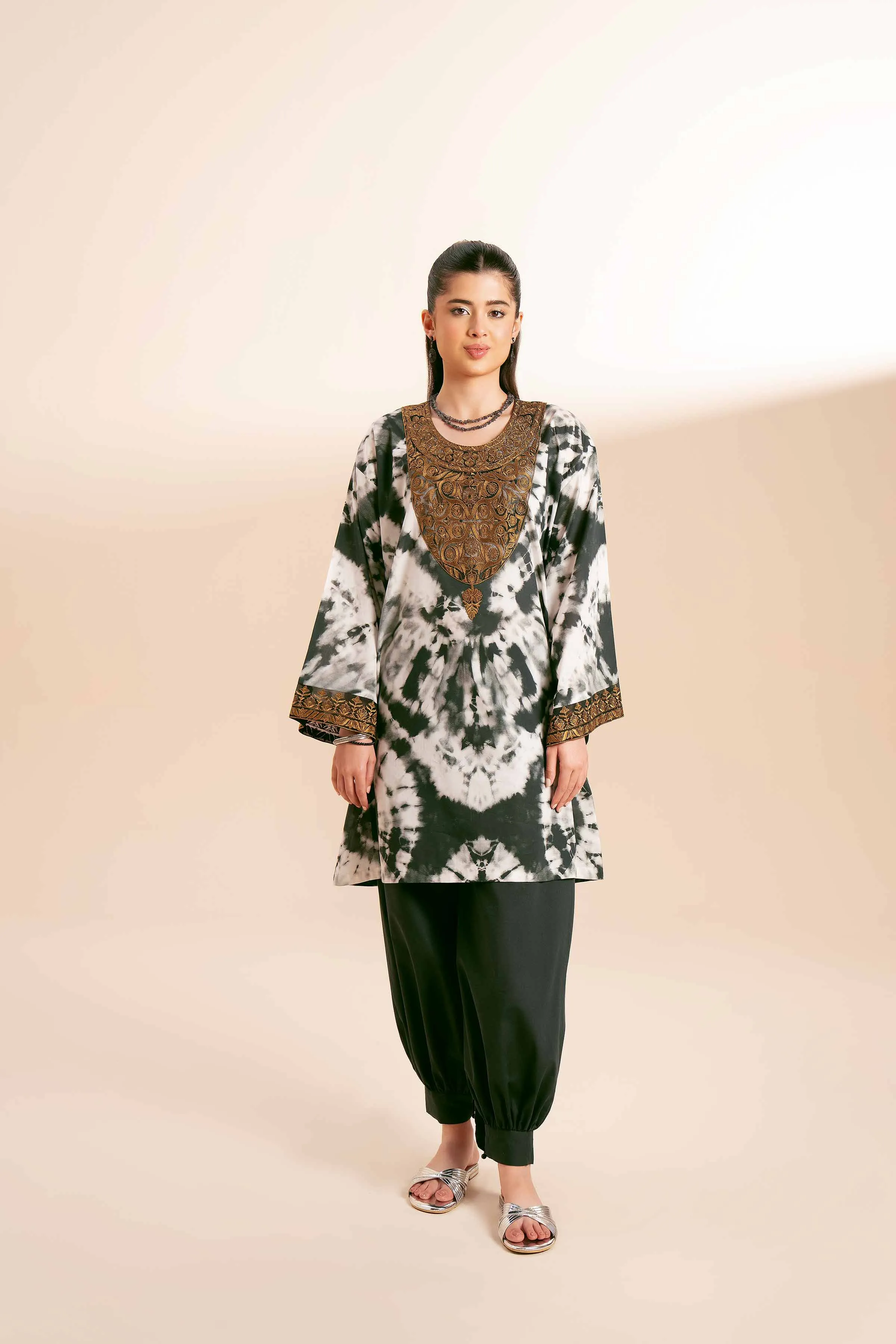 2 piece - Digital Printed Embroidered Suit - 42401742