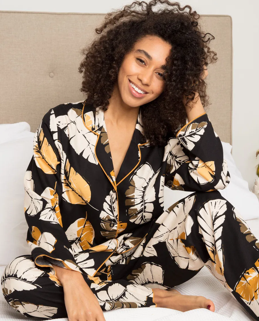 Annie Leaf Print Pyjama Top