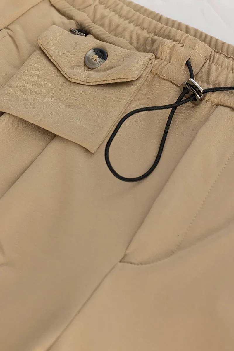 Beige Relaxed Fit Trousers