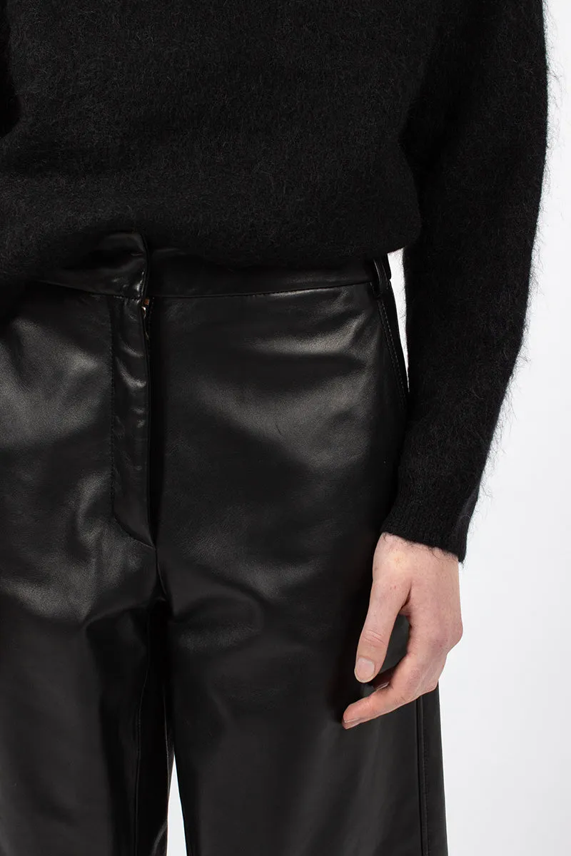 Bermuda Wide Leather Shorts Black