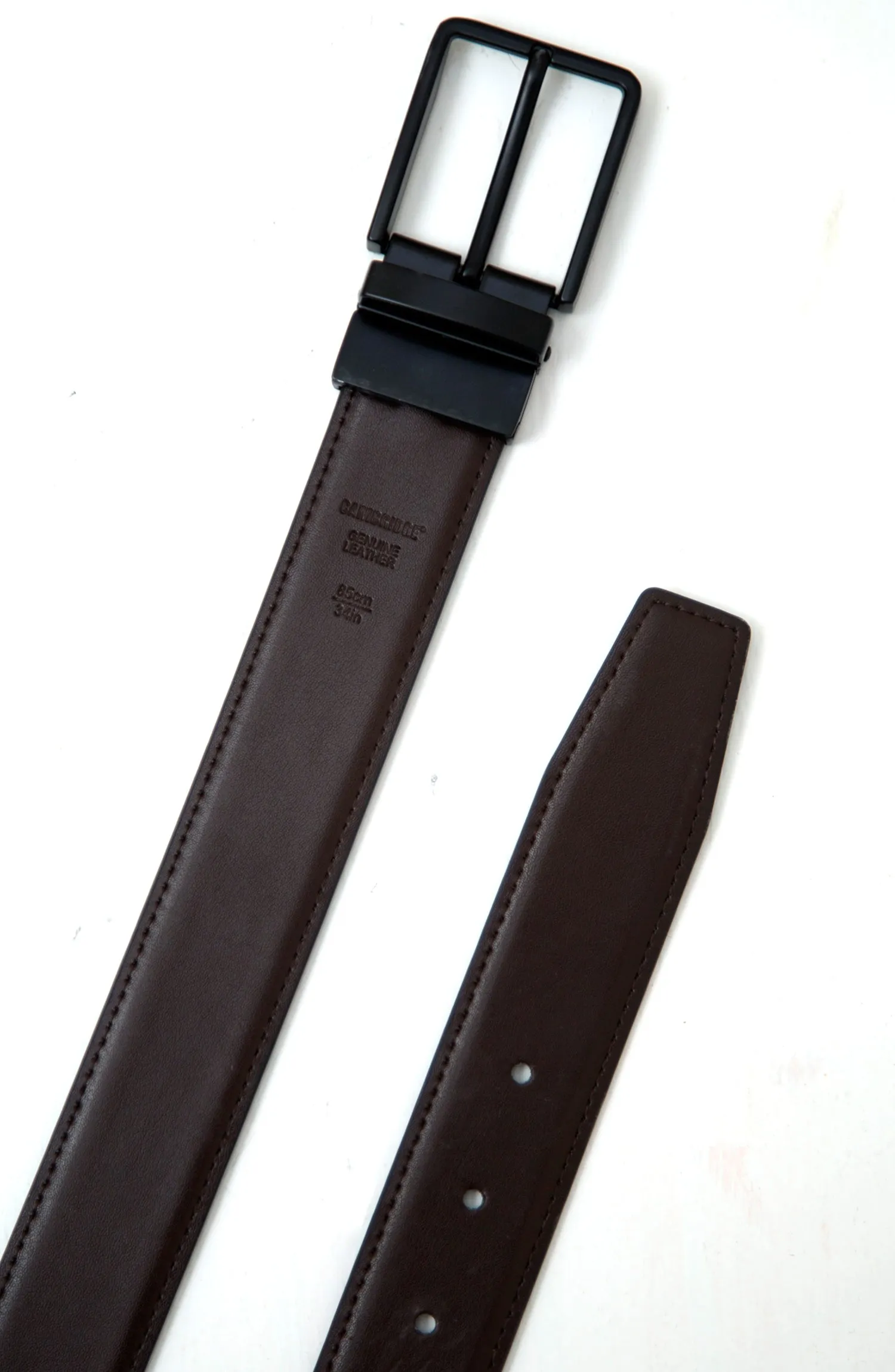 Black and Brown Reversible Leather Belt