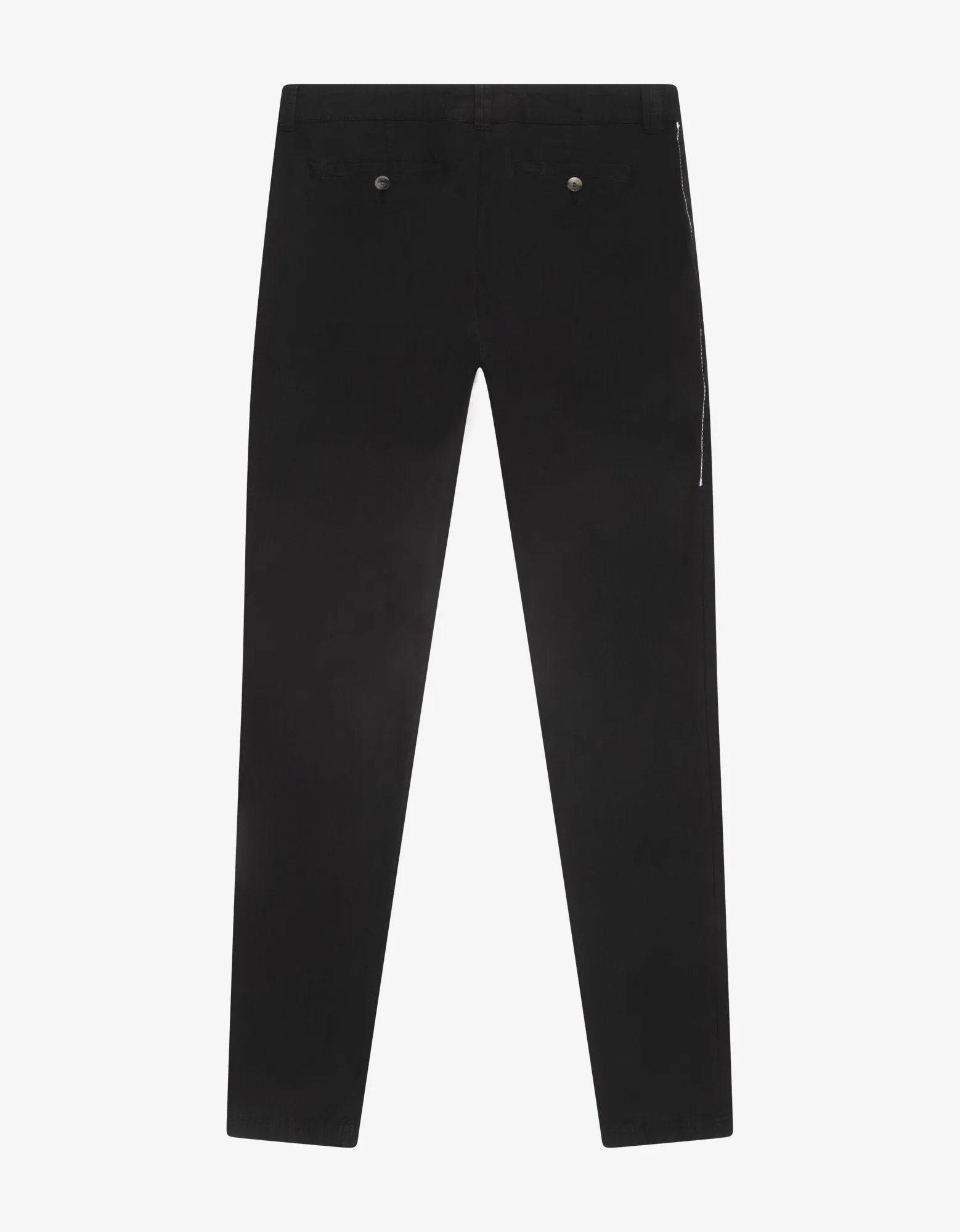 Black Contrast Stitch Chino Trousers -