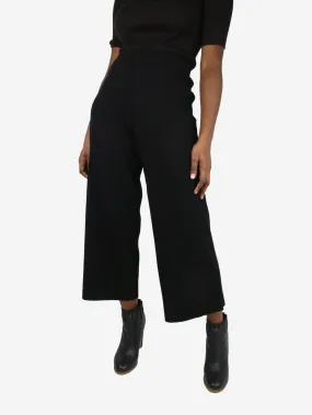 Black elasticated ribbed trousers - size XS