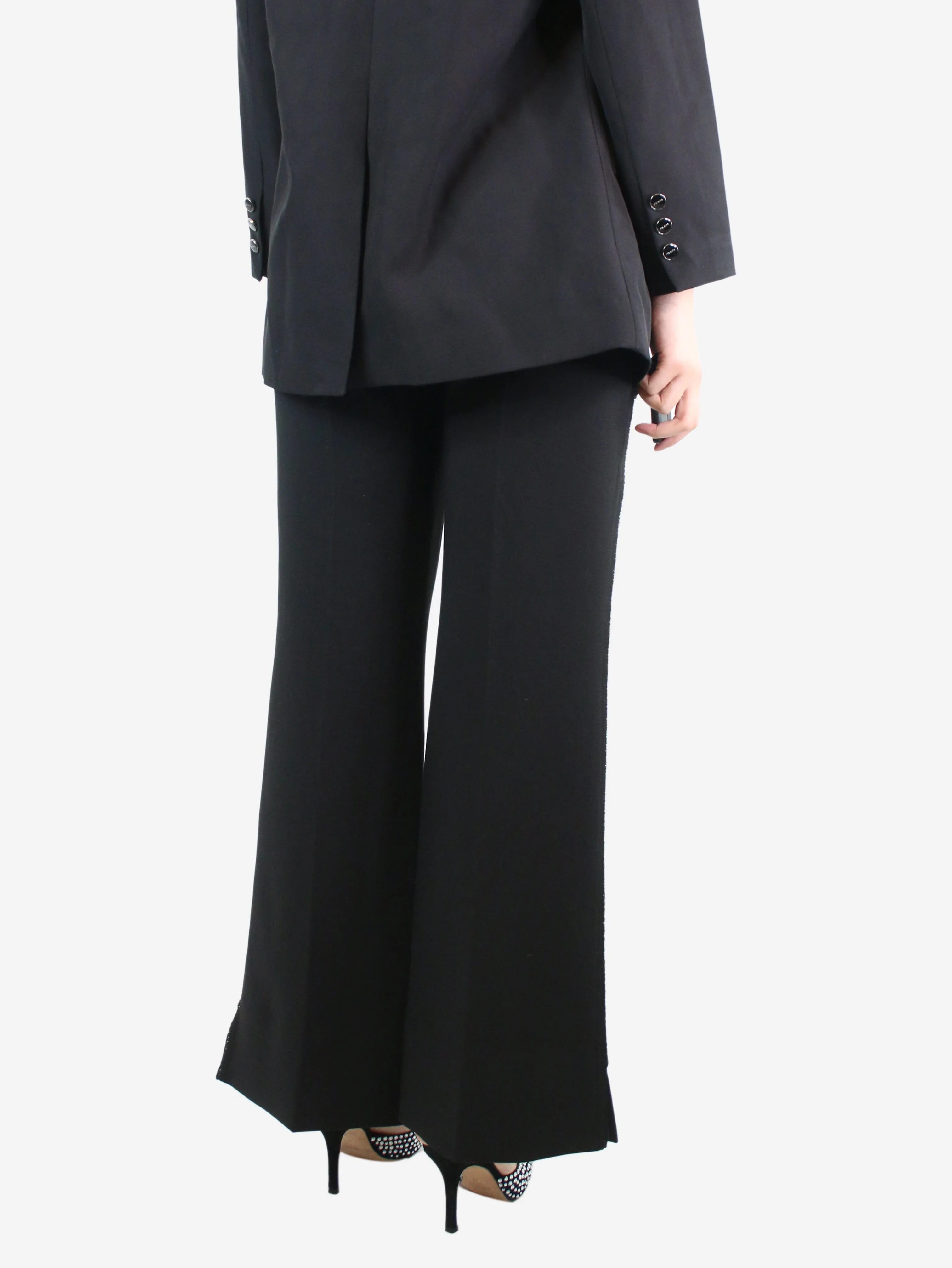 Black straight-leg trousers - size UK 8