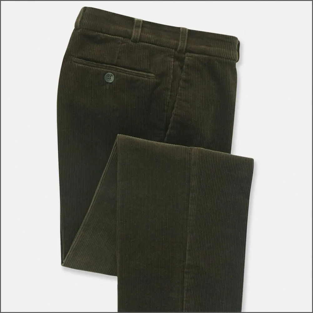 Brook Taverner Ellroy Olive Cord Trousers<><>