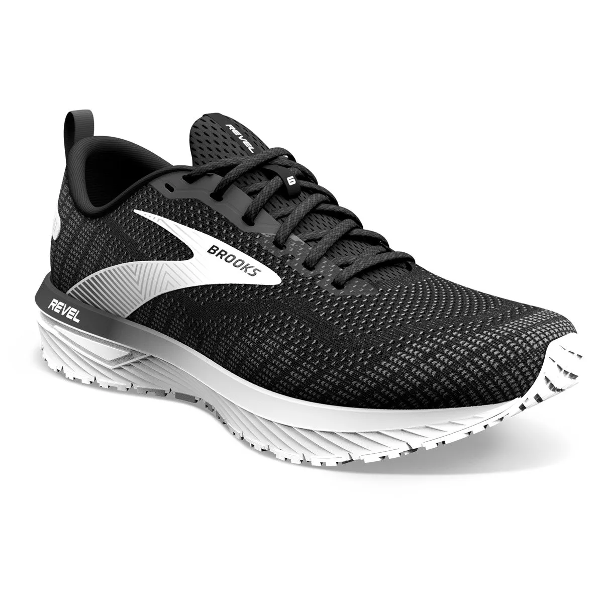 Brooks Revel 6 (Mens) Black/Blackened Pearl/White