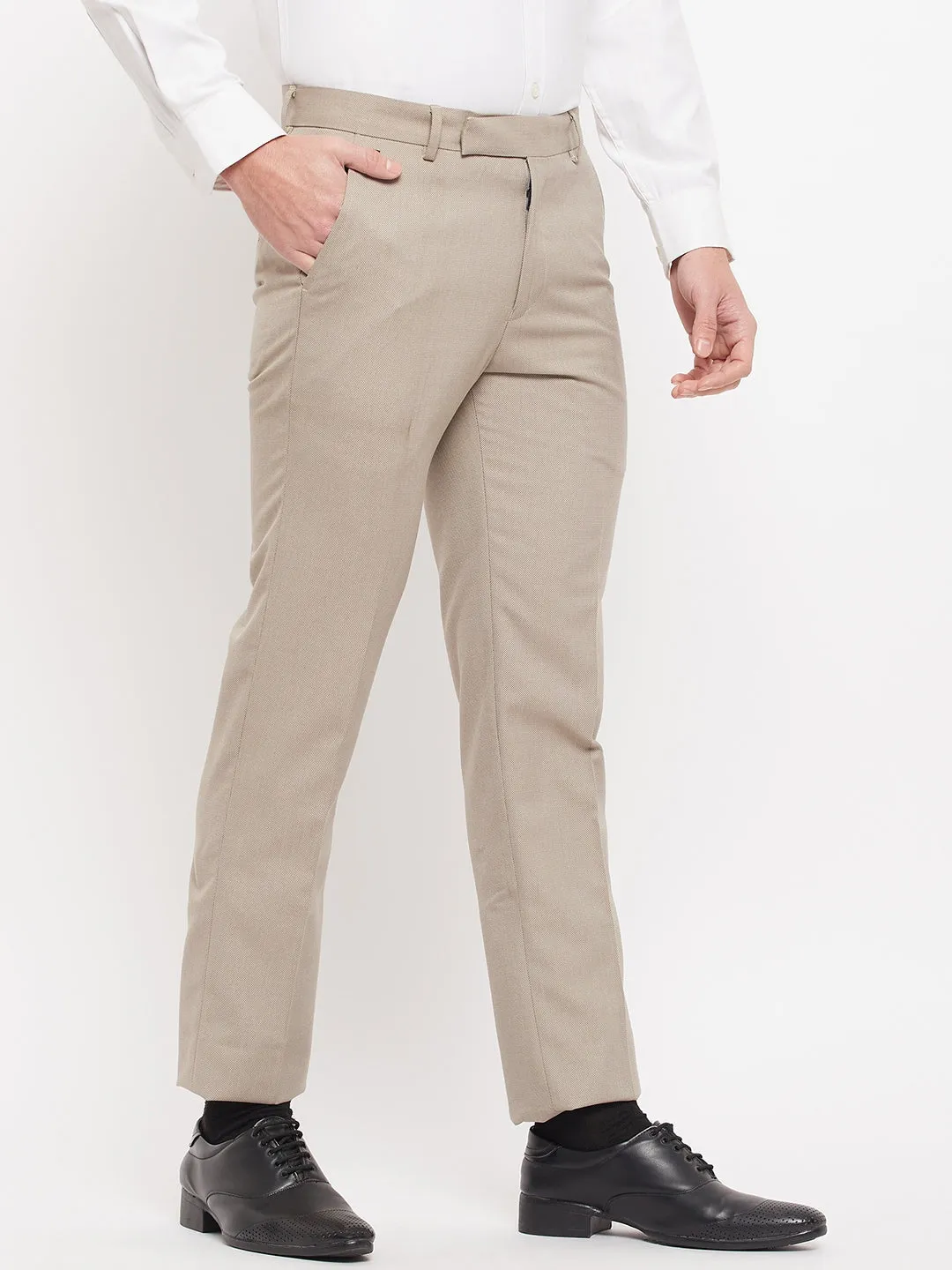 Cantabil  Men Fawn Trouser