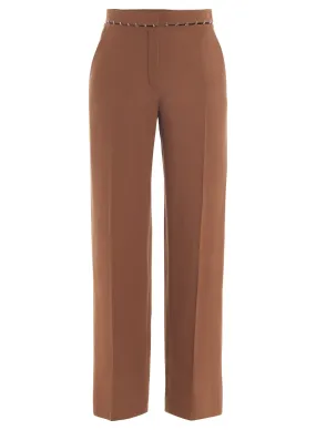 cinnamon hook & eye wide-leg trousers