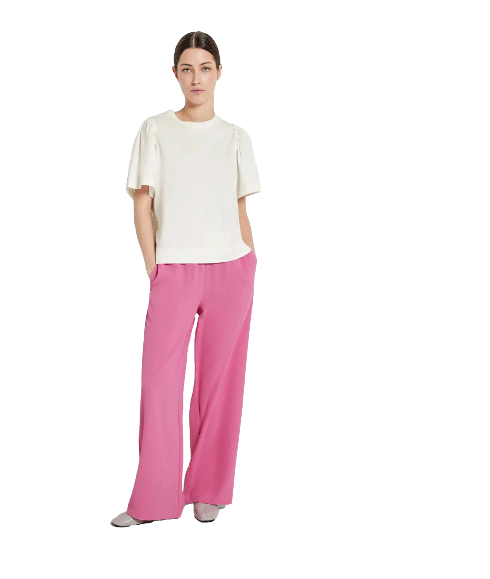 Classic Wide-leg Trousers - Pink