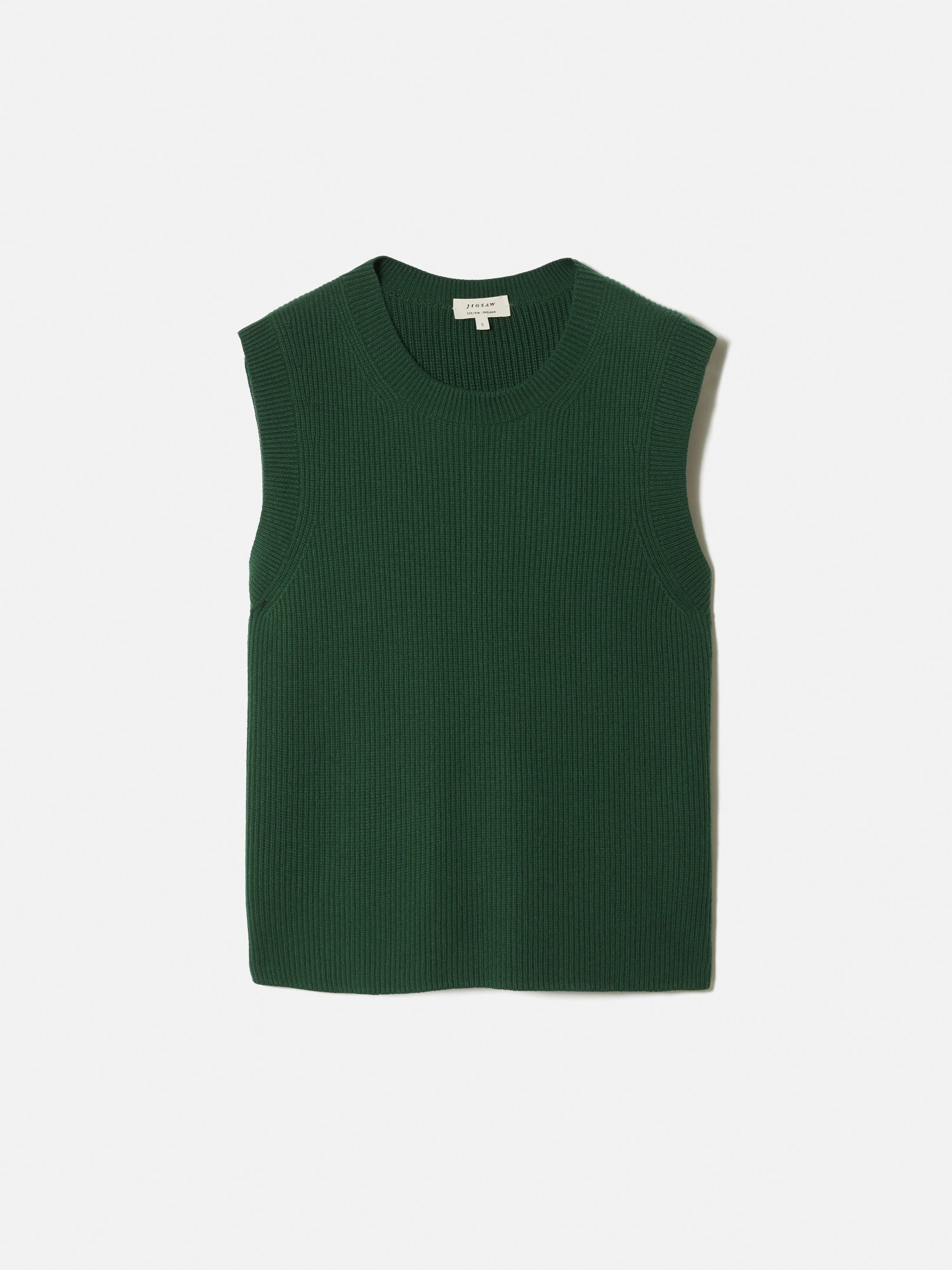 Cotton Blend Crew Tank | Forest Green