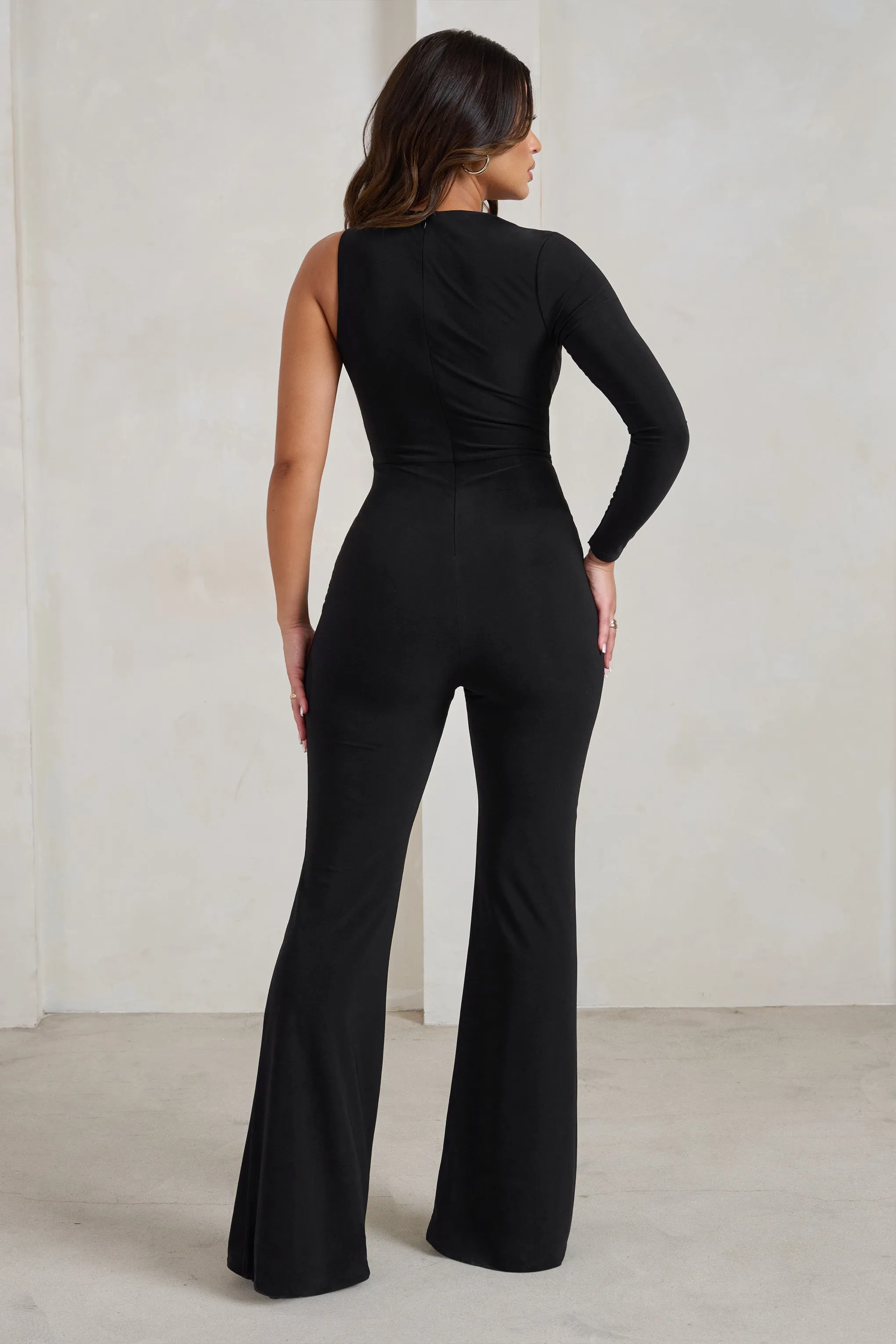 Dancefloor Blitz | Black One Shoulder Jumpsuit