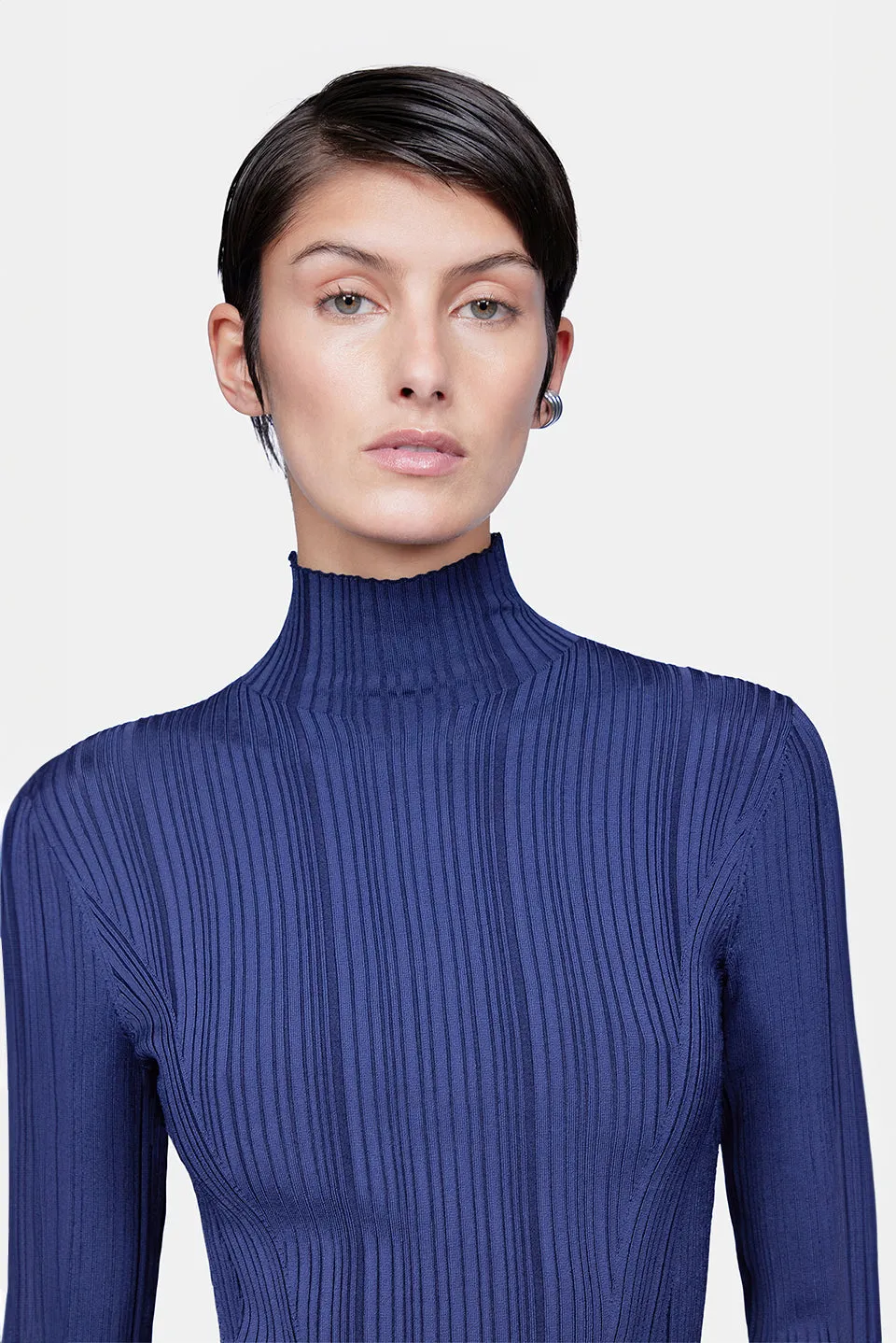 Dawn Plisse Turtleneck - Midnight