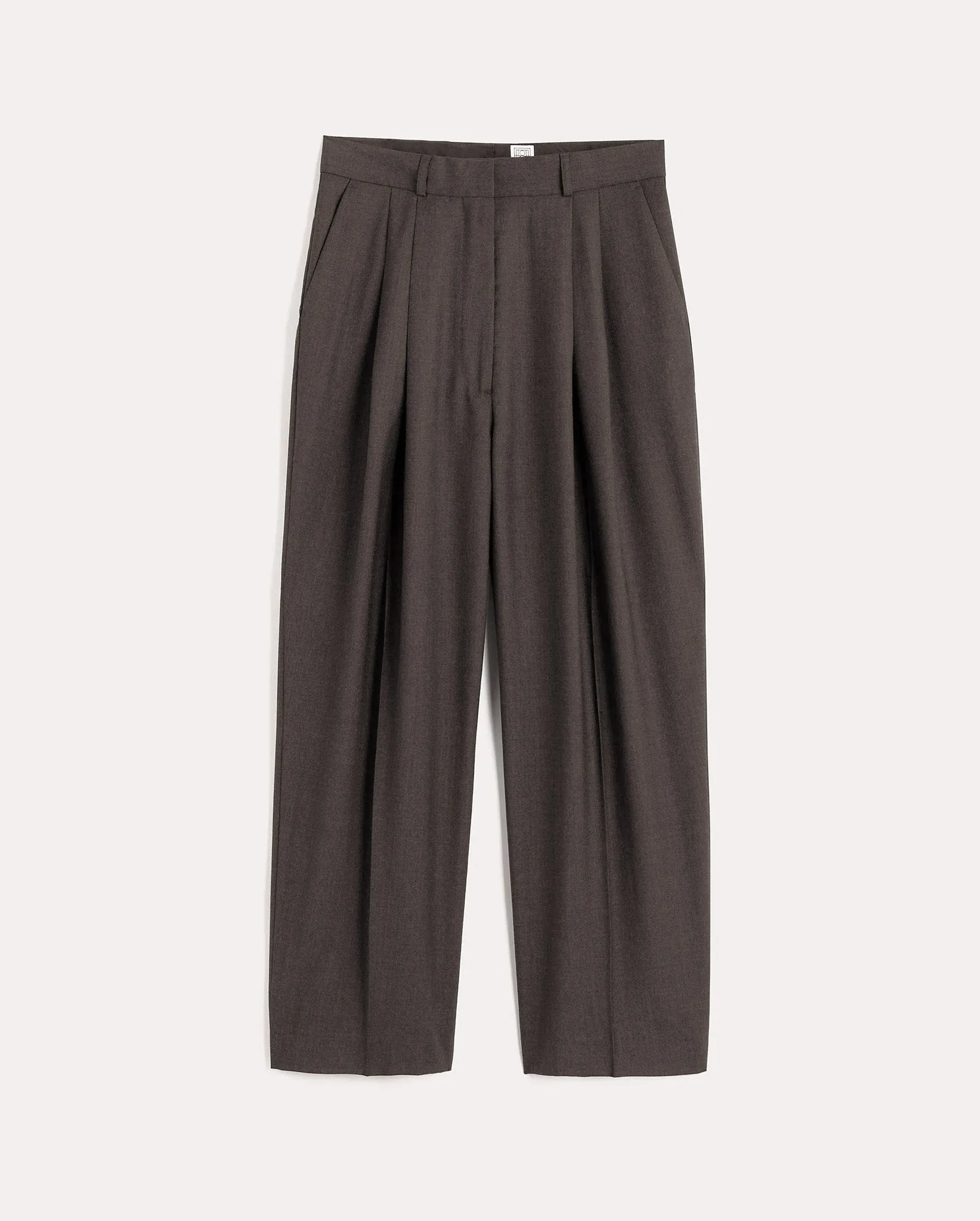 DOUBLE PLEATED CROPPED TROUSER / ASH