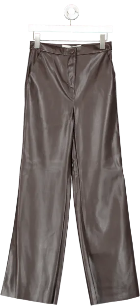 F&F FW Bridge Brown Harlow Chocolate Pu Trousers UK 8