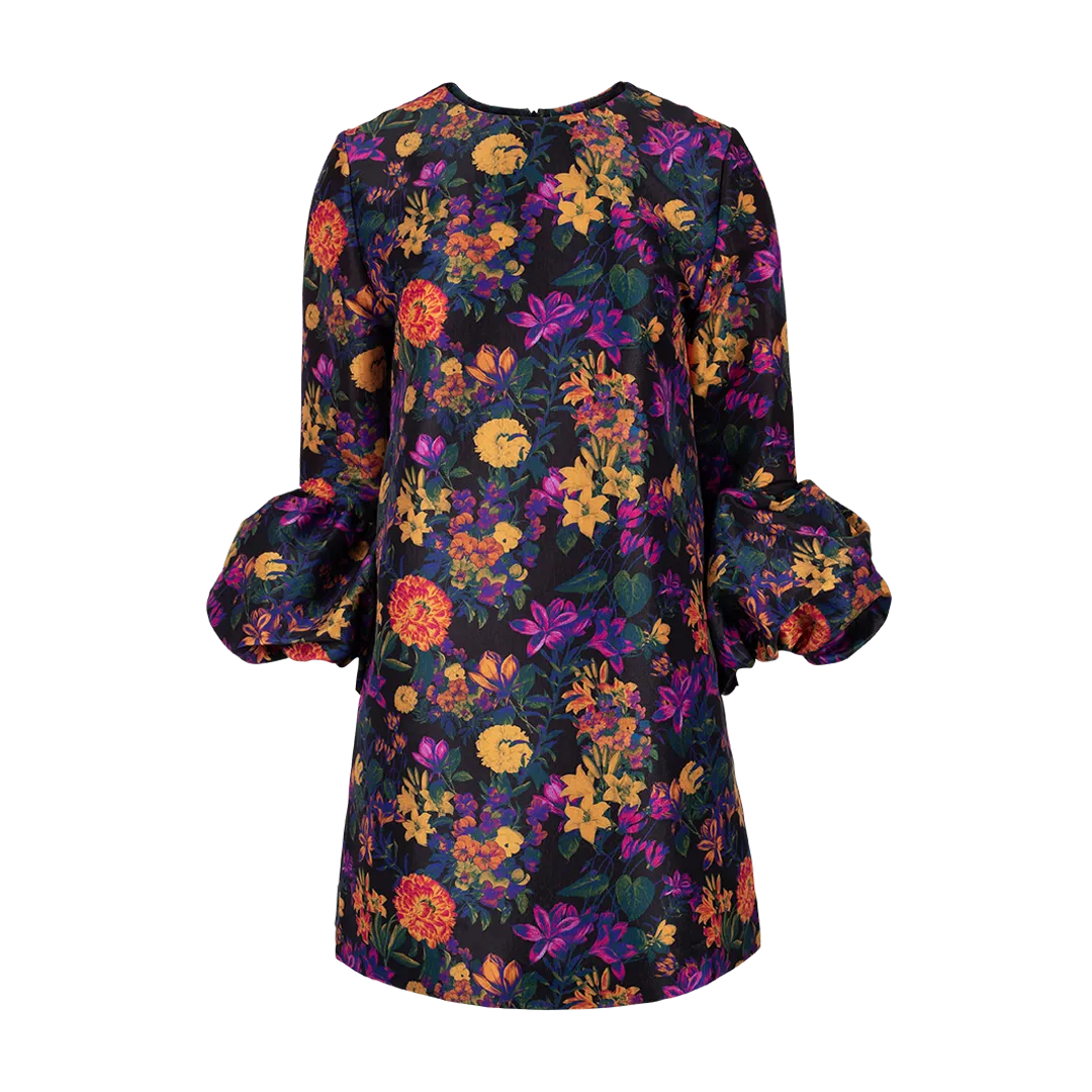 Florence Floral Flared-Cuff Minidress