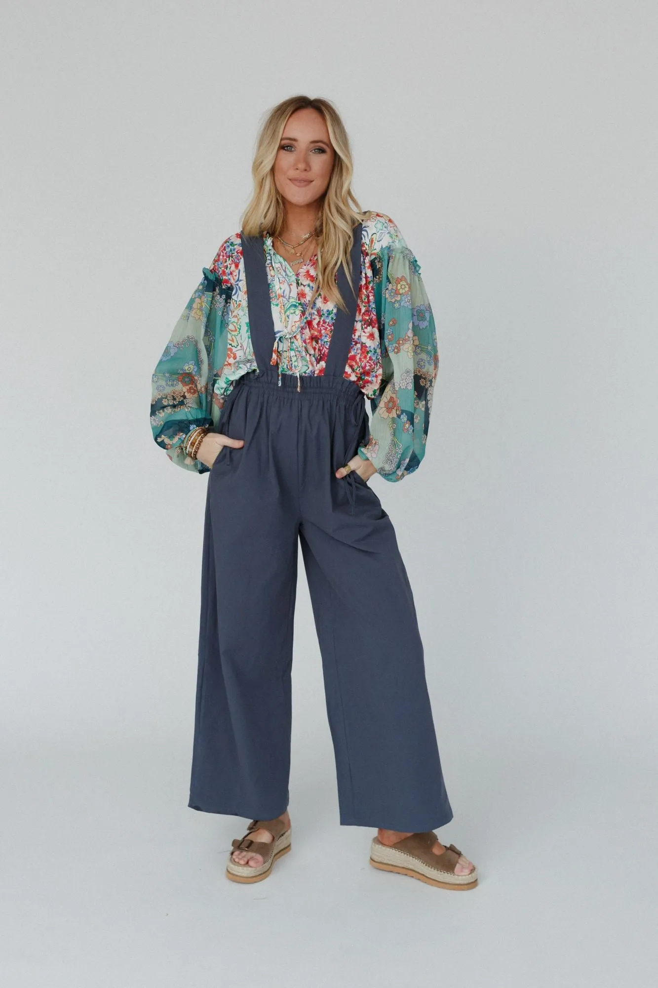 Garland Wide Leg Jumpsuit - Navy