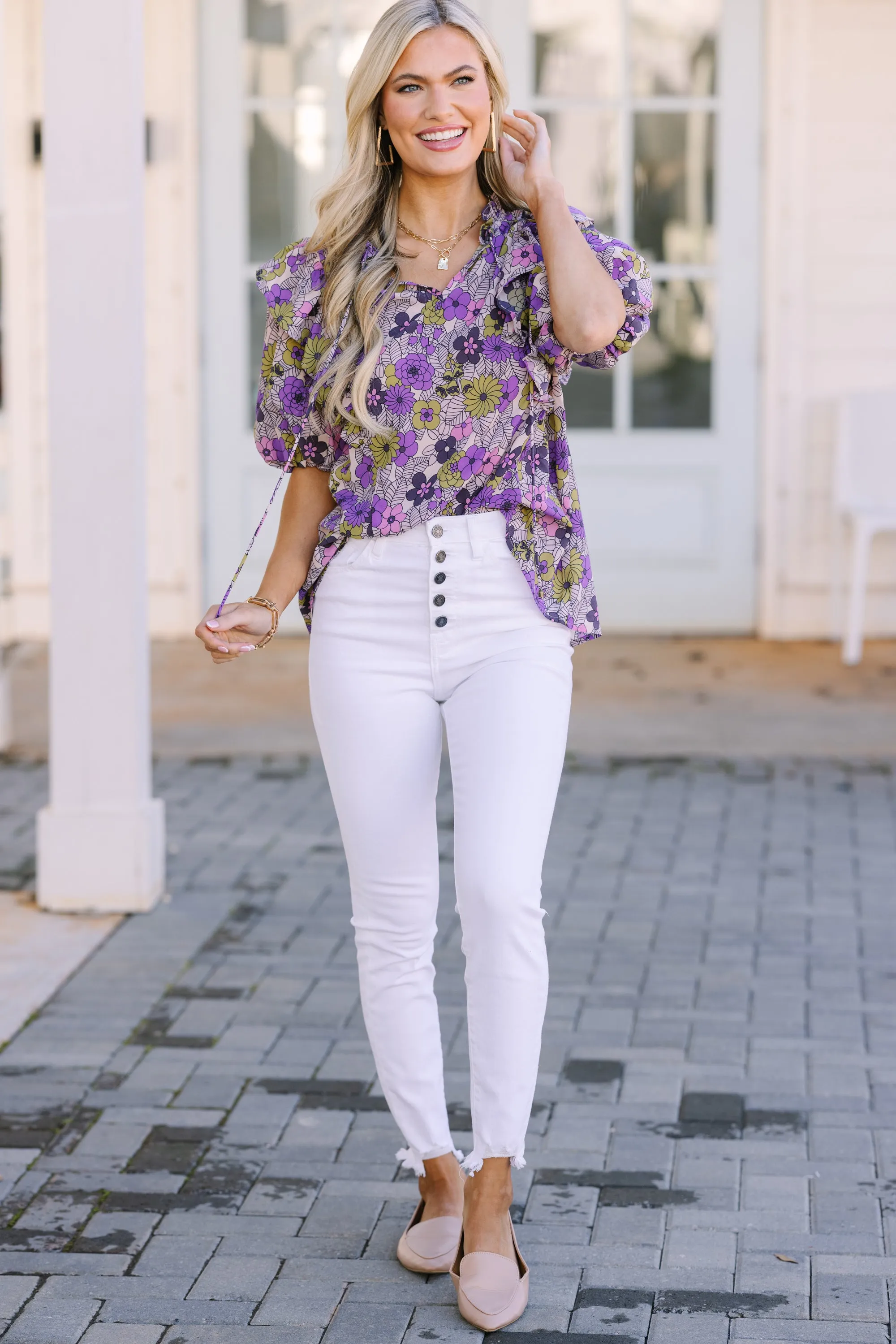 Get Ready Purple Floral Blouse