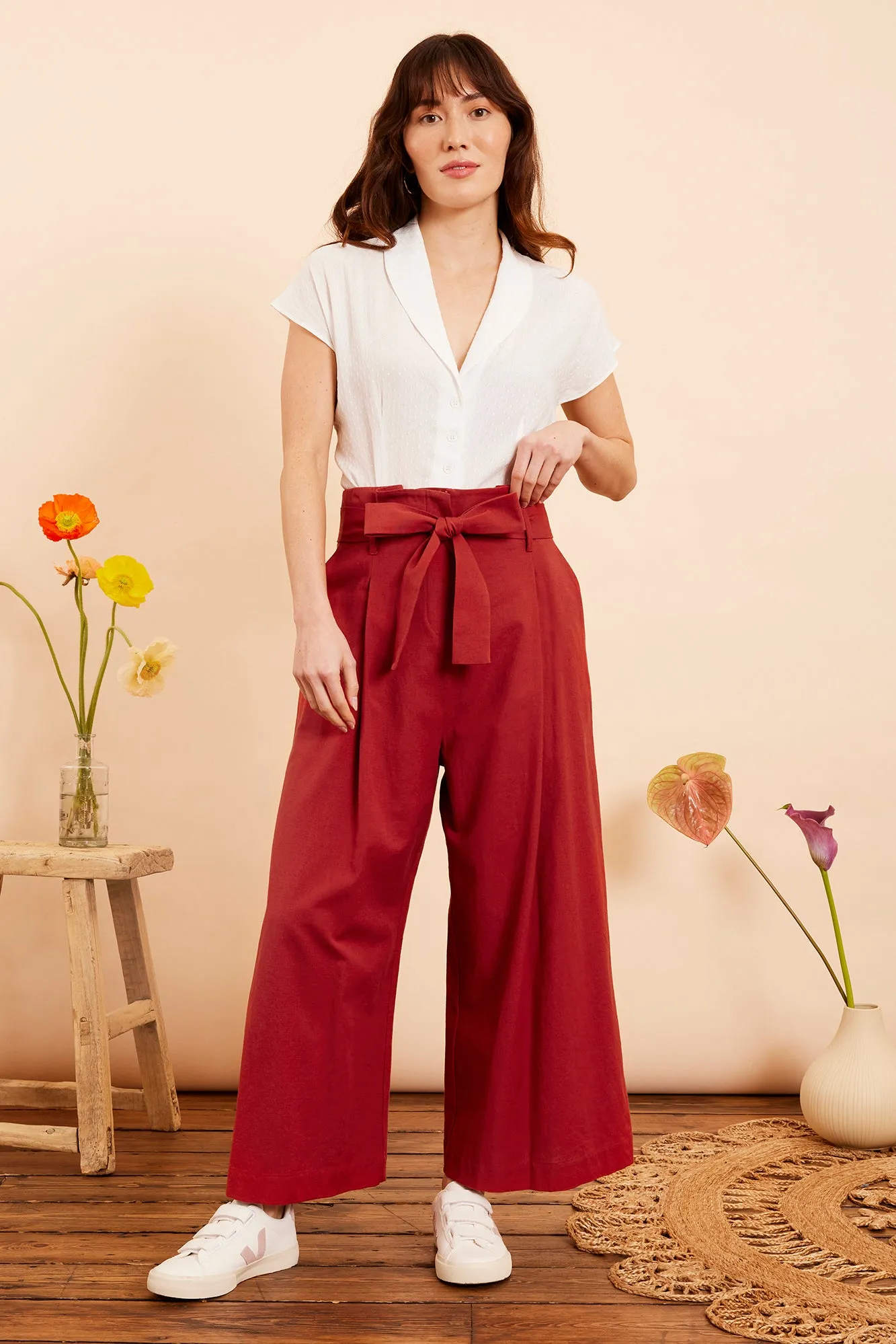 Gilda Paprika Cotton Linen Trouser