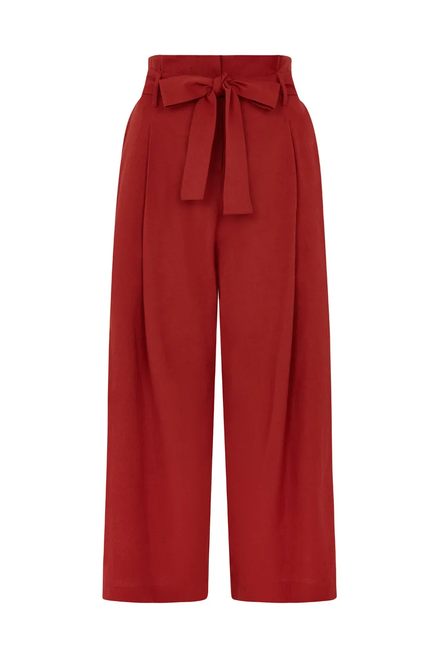 Gilda Paprika Cotton Linen Trouser