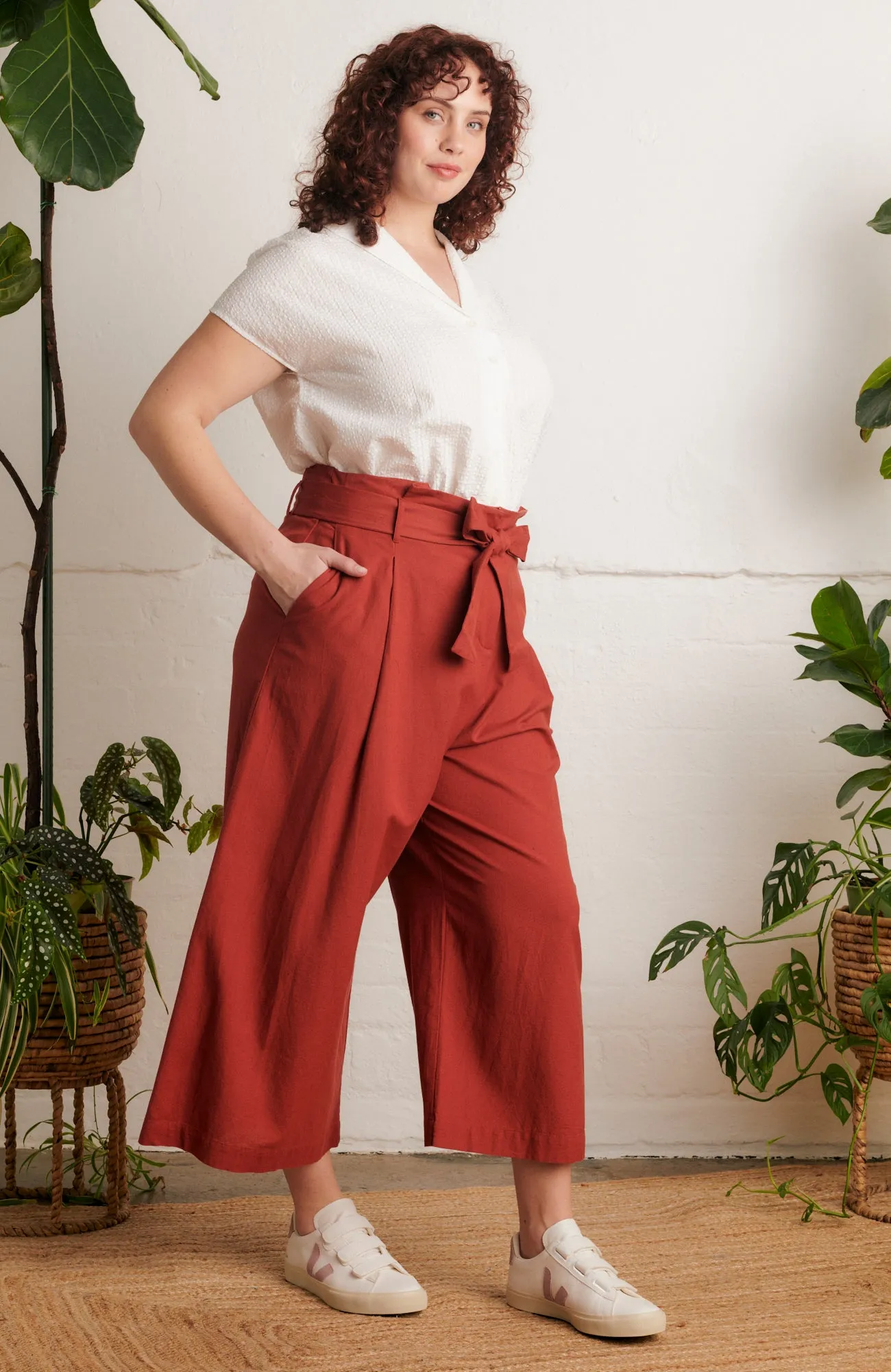 Gilda Paprika Cotton Linen Trouser