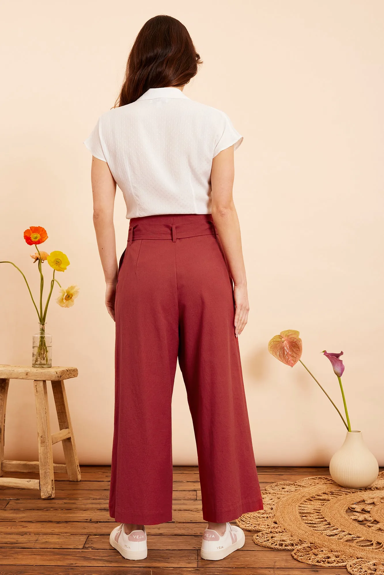 Gilda Paprika Cotton Linen Trouser