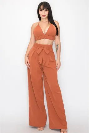 Gina Crop Bralette & Wide Leg Trousers (Sold Separately)