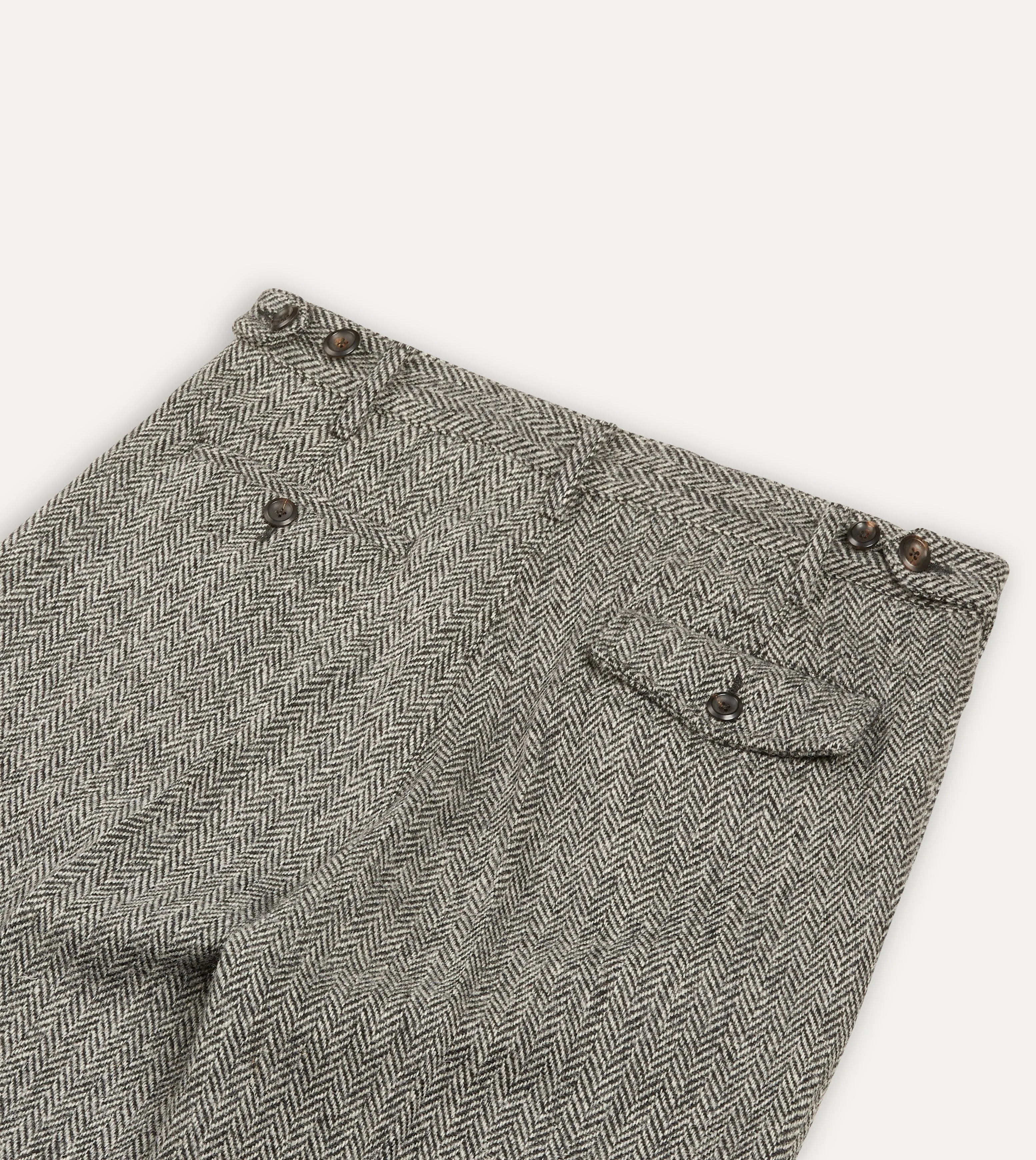 Grey Harris Tweed One Pleat Games Trousers