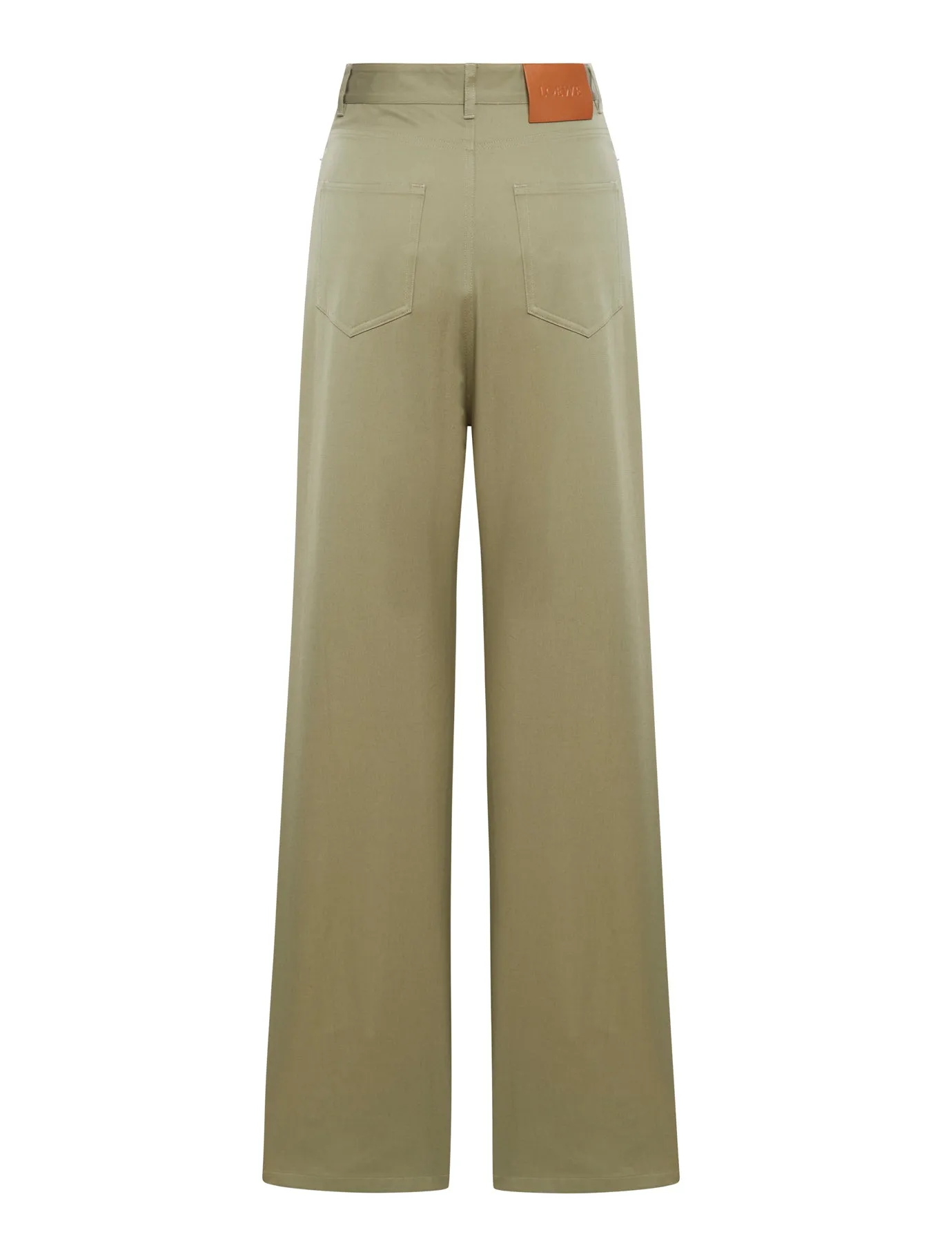 High-waisted cotton trousers