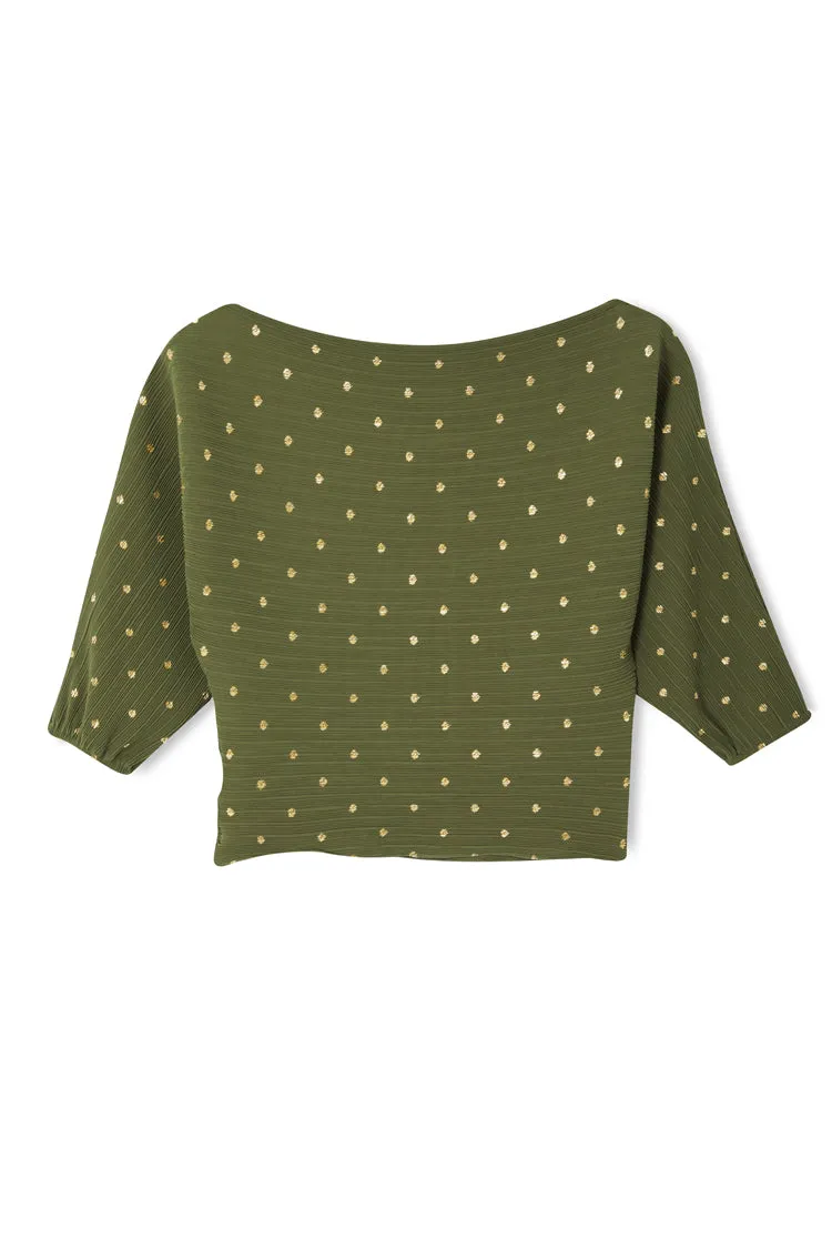 Khaki Plisse Tilly Top