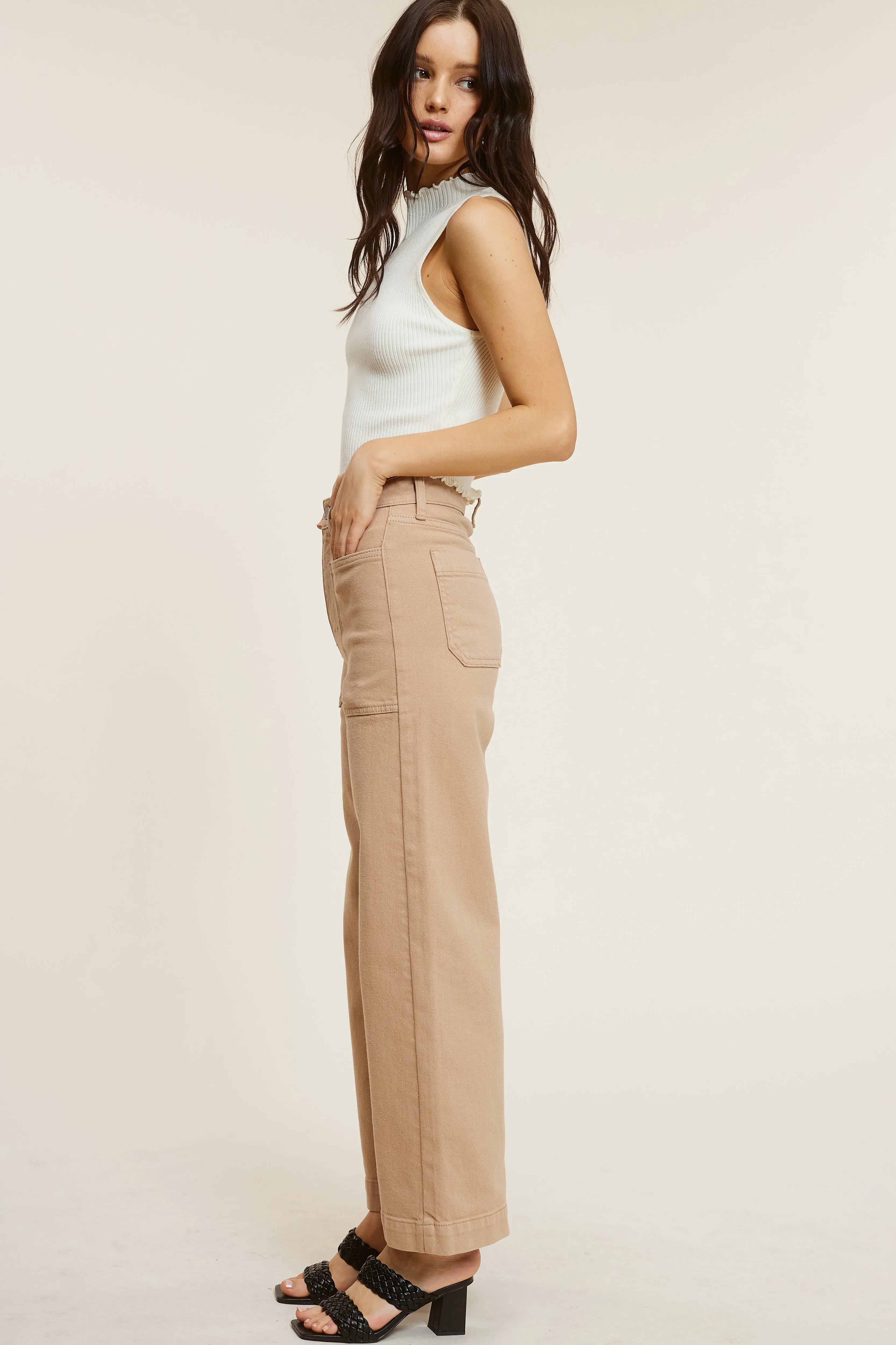 Latte Wide Leg Denim