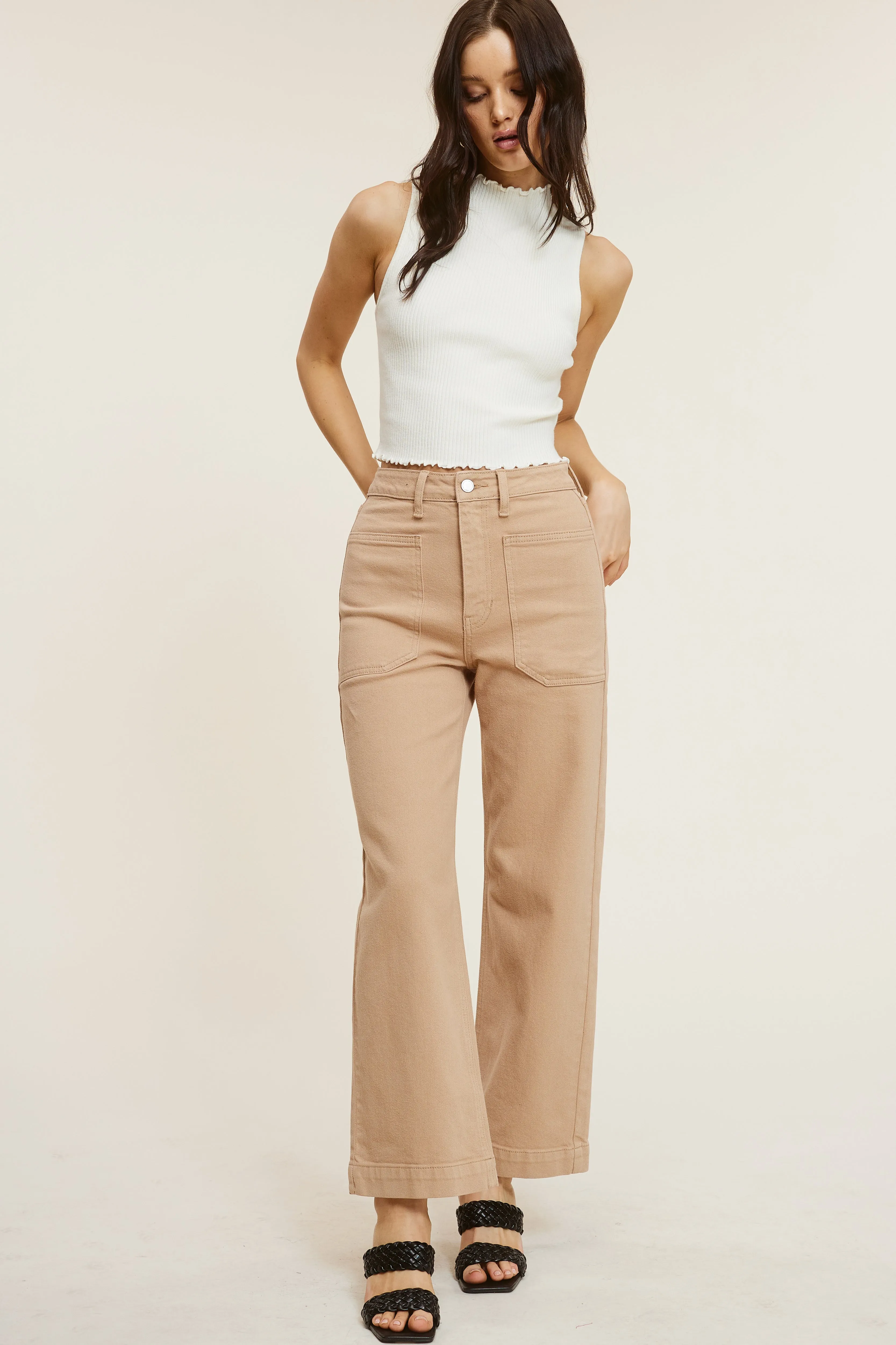 Latte Wide Leg Denim