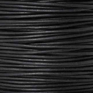 Leather Cord-1.5mm Round-Soft-Natural Black-50 Meters