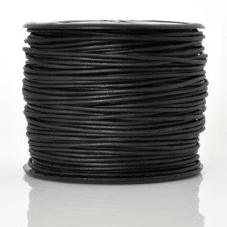 Leather Cord-1.5mm Round-Soft-Natural Black-50 Meters