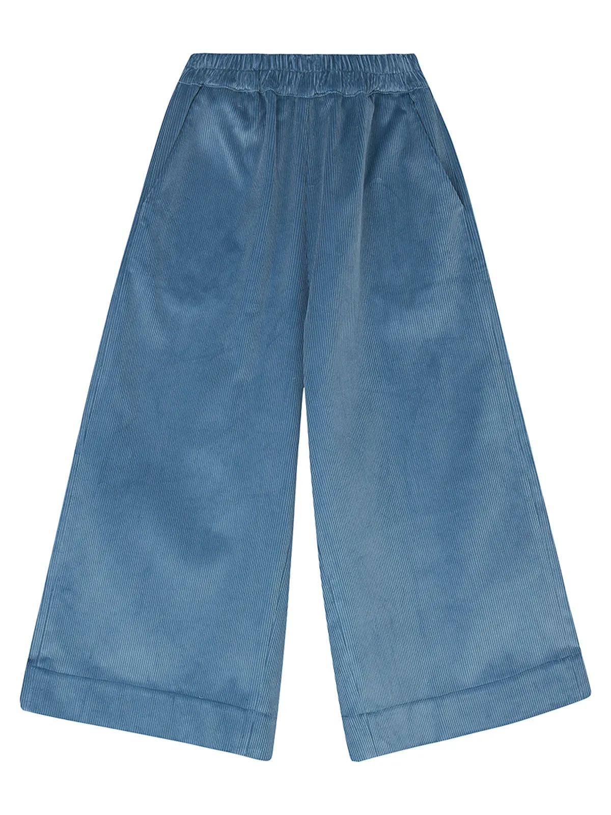 Light Blue Corduroy Wide Leg Trousers