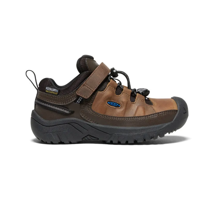 Optimized Title: Waterproof Little Kids Targhee Shoes in Coffee Bean and Bison Colors