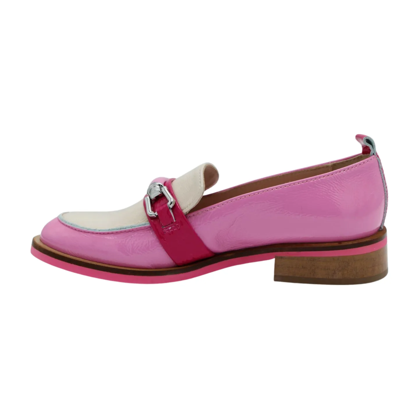 MARCO MOREO Pink Cream Patent Loafer