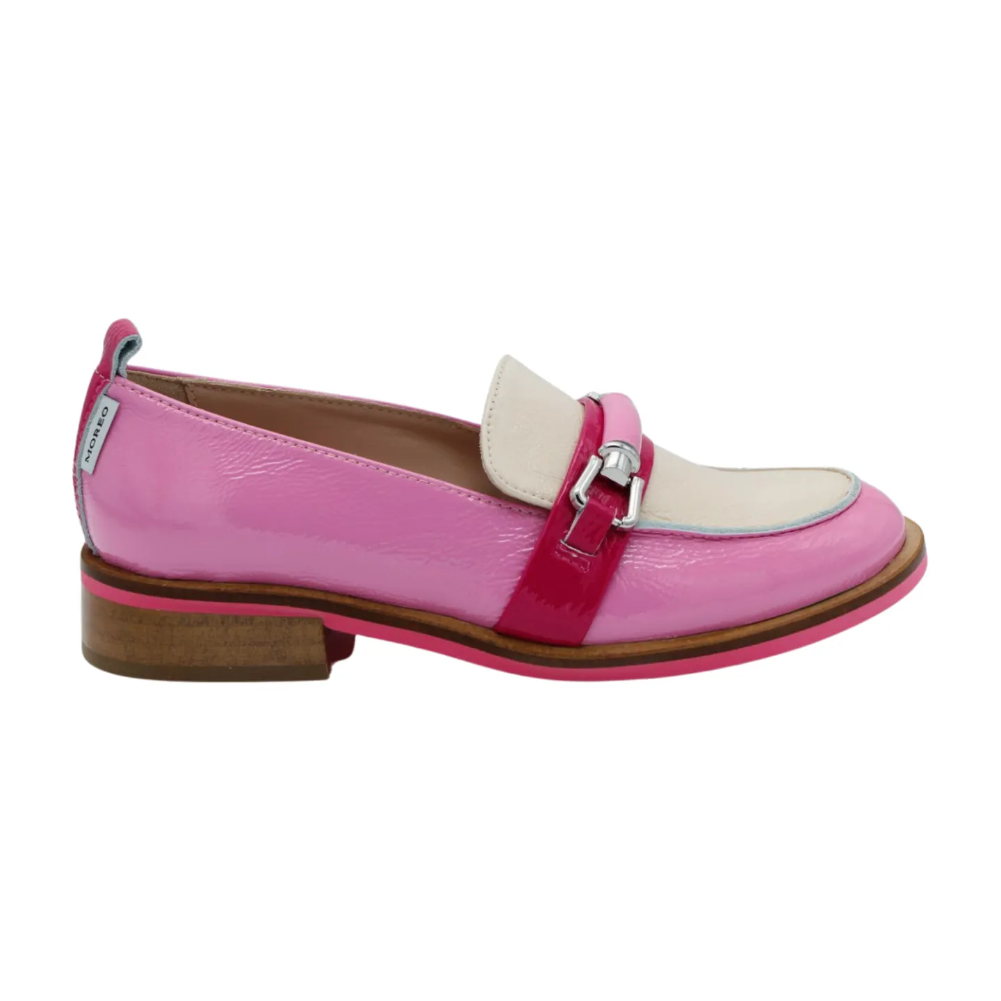 MARCO MOREO Pink Cream Patent Loafer