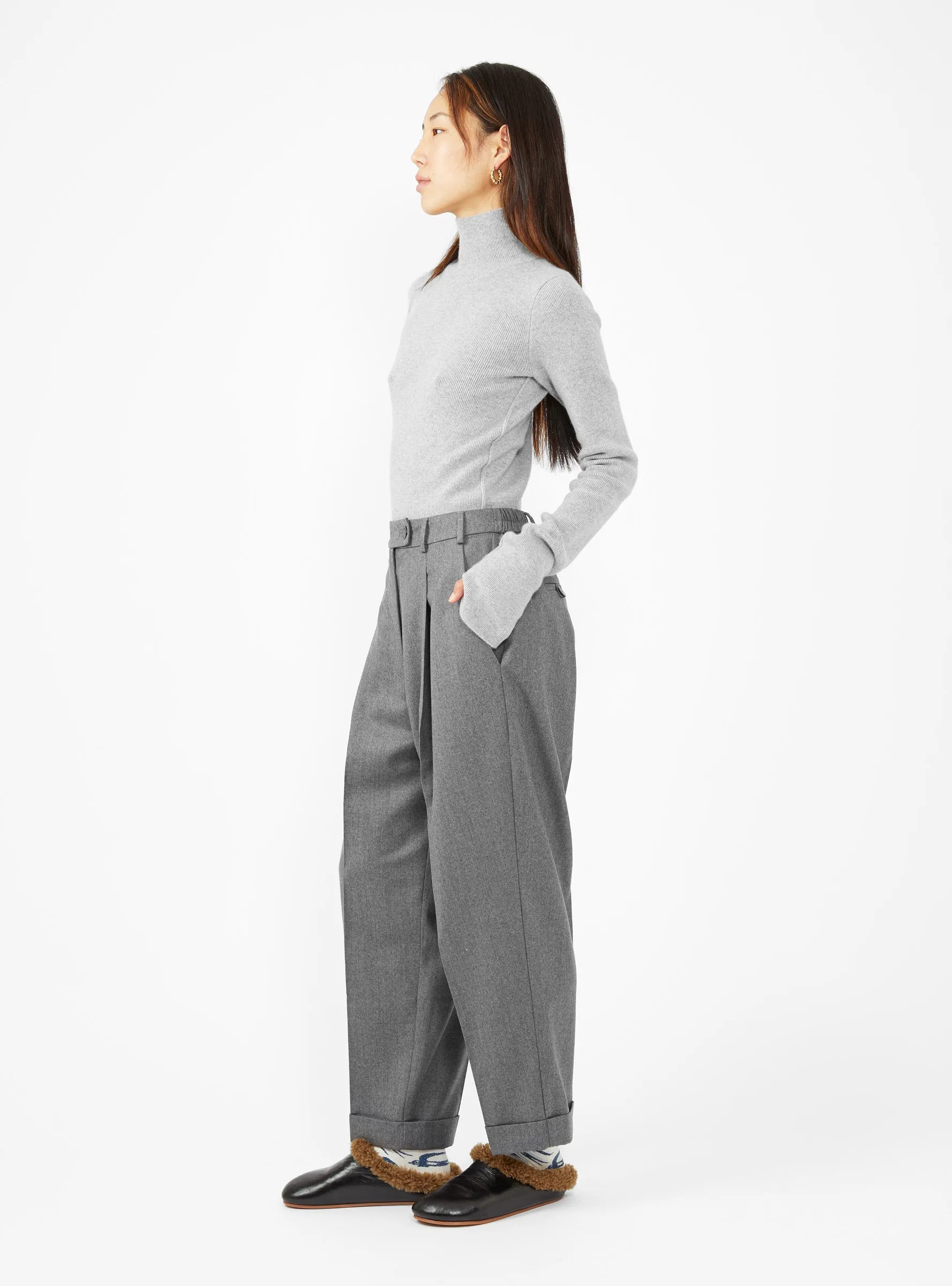 Masculine Wool Trousers Grey