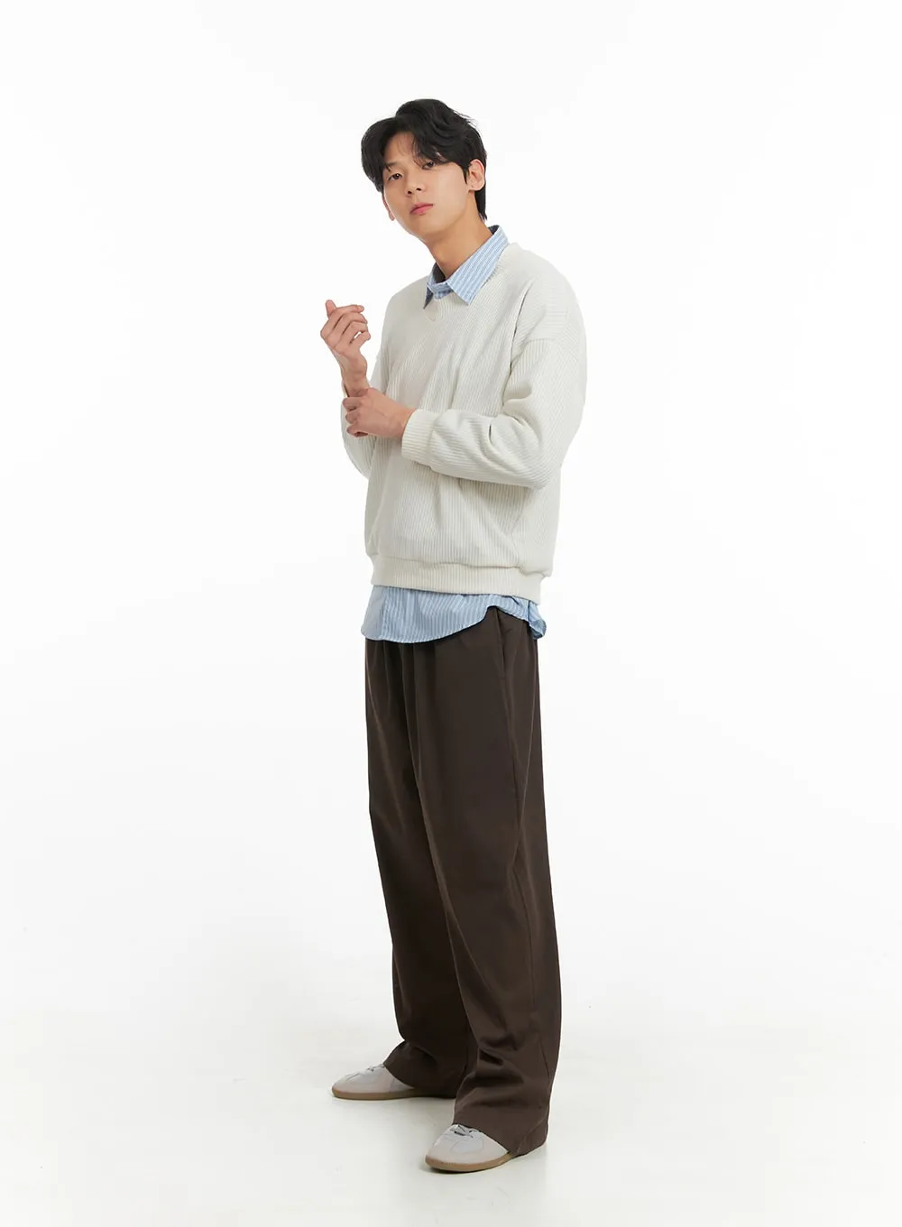 Men's Banded Wide Leg Trousers IA401