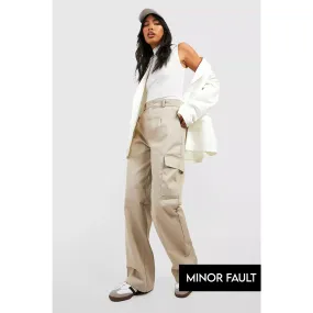 (Minor Fault) Light Beige High Waisted Cargo Trousers