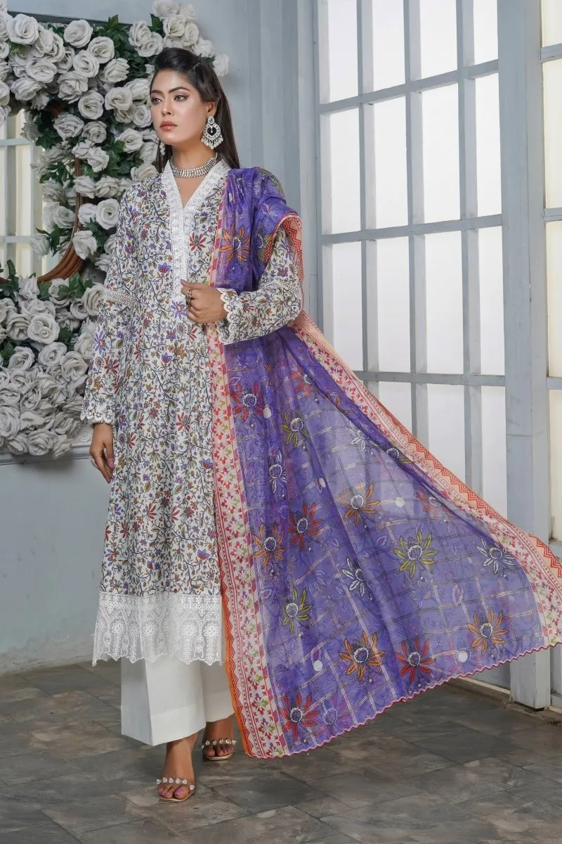 Munira Lawn 3 Piece Pakistani Frock MUN565