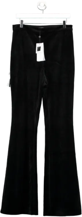 Nadine Merabi Black Davina Velvet Flared Trousers UK L