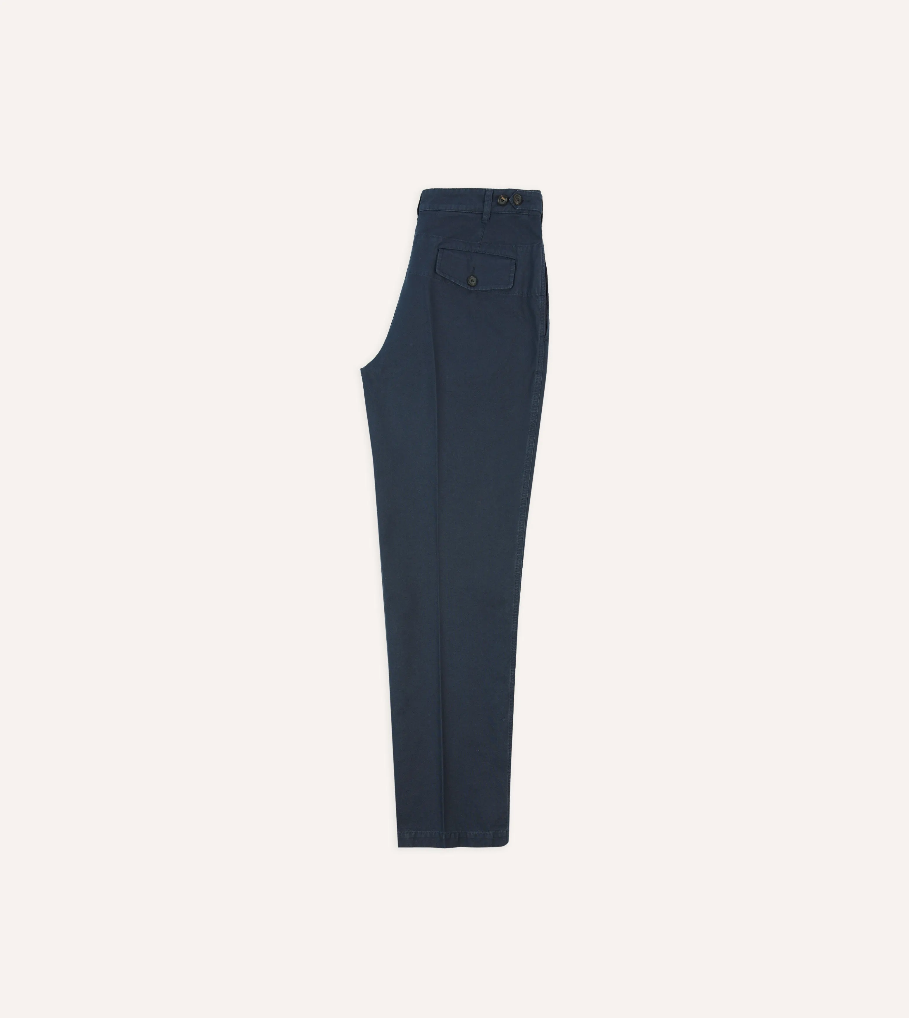 Navy Cotton Canvas Games Trousers