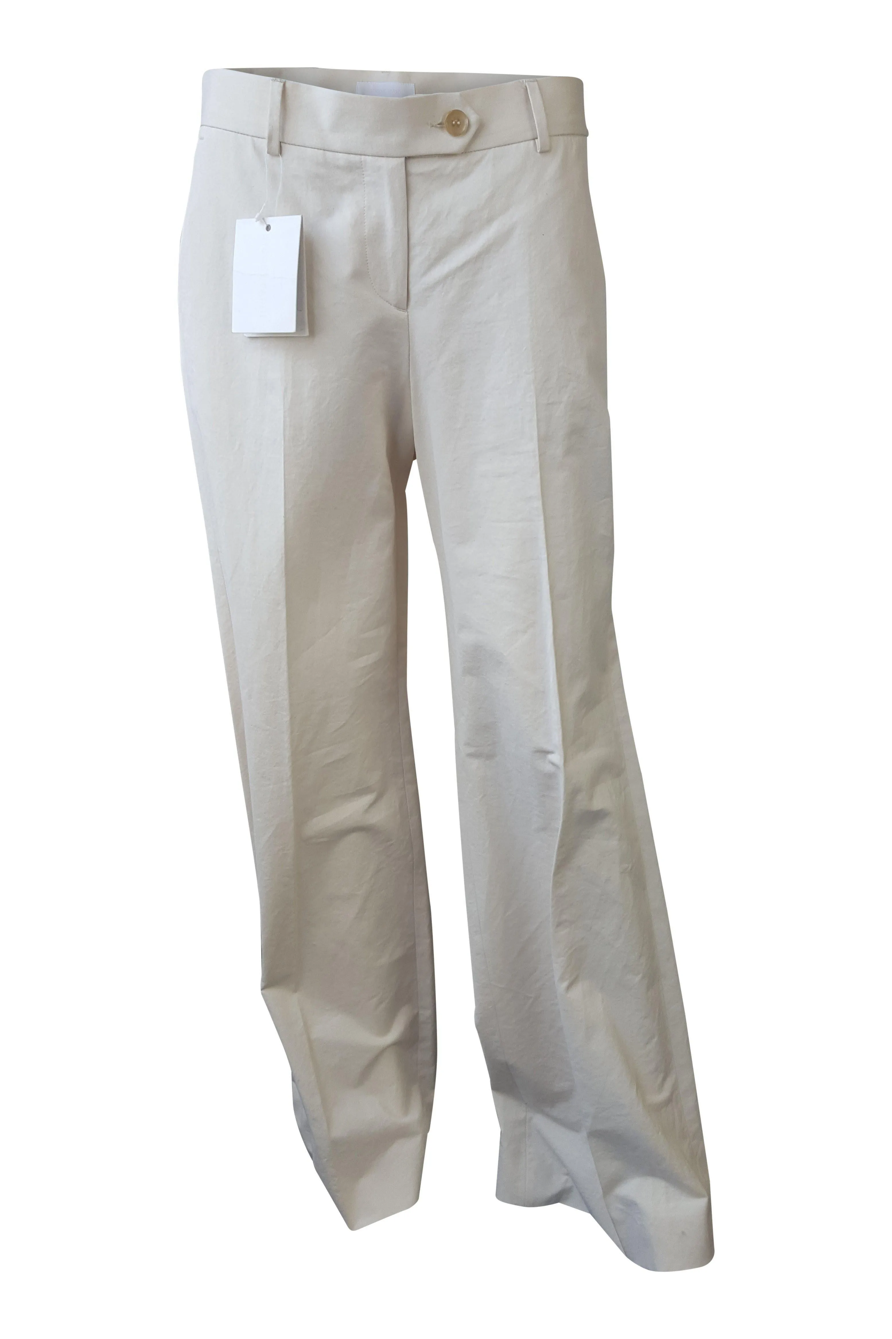 NICOLE FARHI 100% Cotton Cream Wide Leg Casual Holiday Trousers (UK 12)