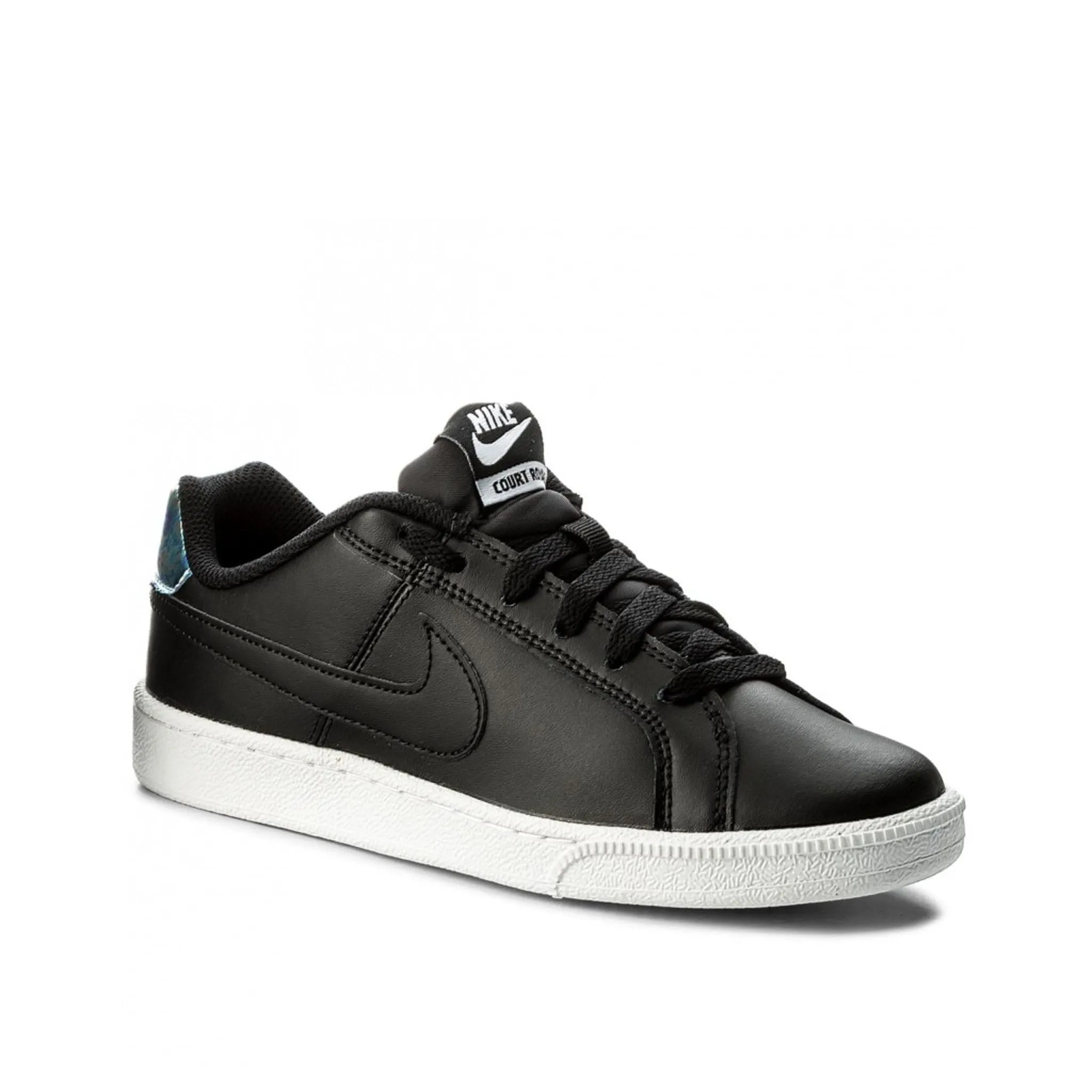 Nike Court Royale Lace Up Black Smooth Leather Womens Trainers 749867 003