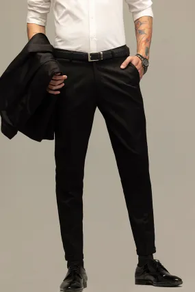 OpulentOasis Jet Black Trousers