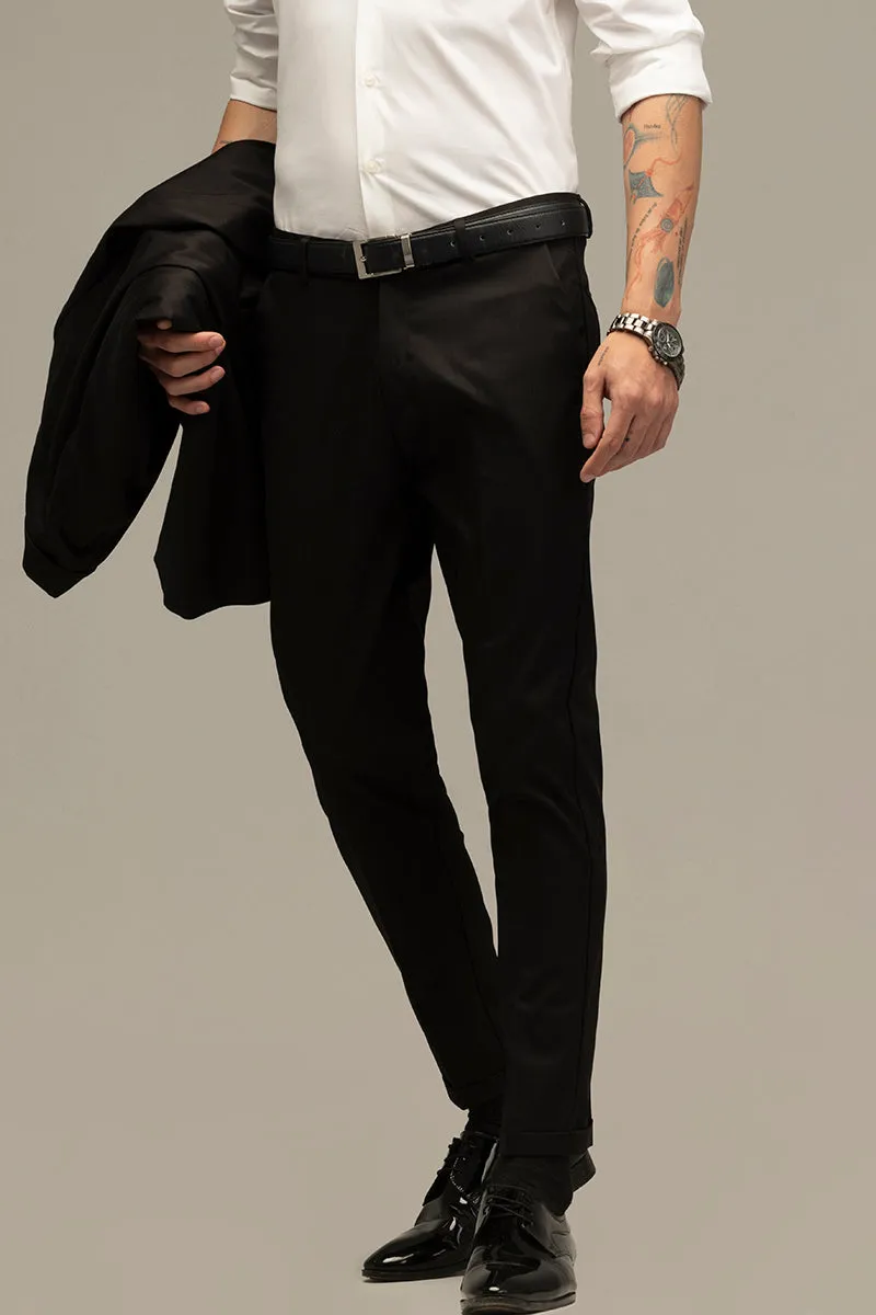 OpulentOasis Jet Black Trousers